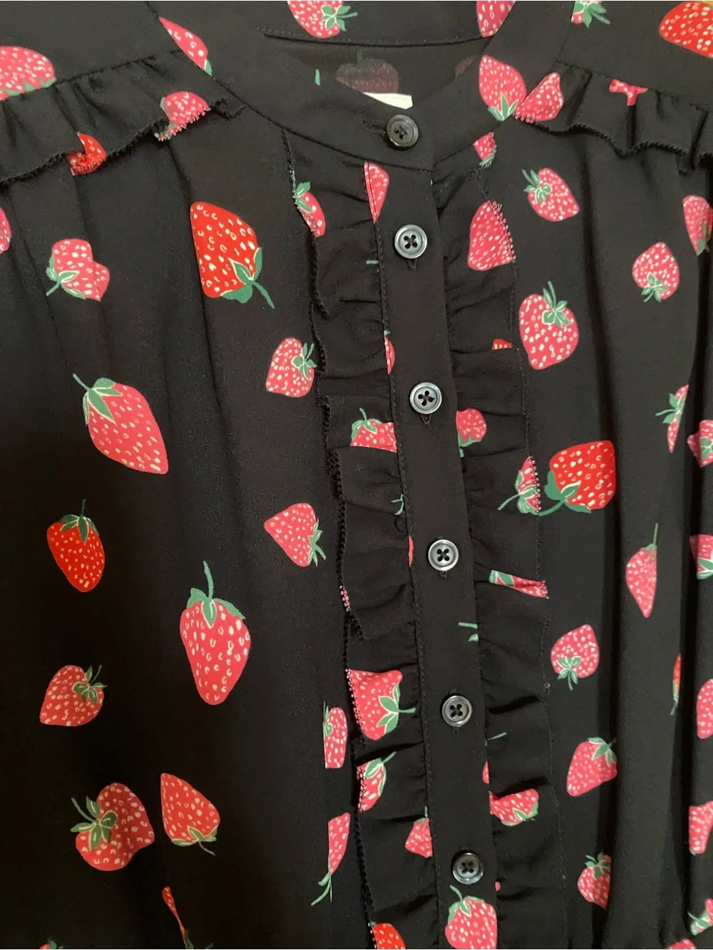 NWOT Kate Spade Tossed Strawberry Ruffle Shirtdress size 10